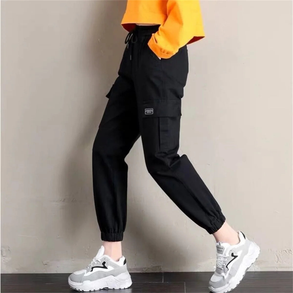 Coole Cargo Hosen Frauen Casual Harajuku Jogger Hohe Taille Lose Weibliche Hip Hop Hosen Koreanische Punk Hosen Lustige Capri Femme