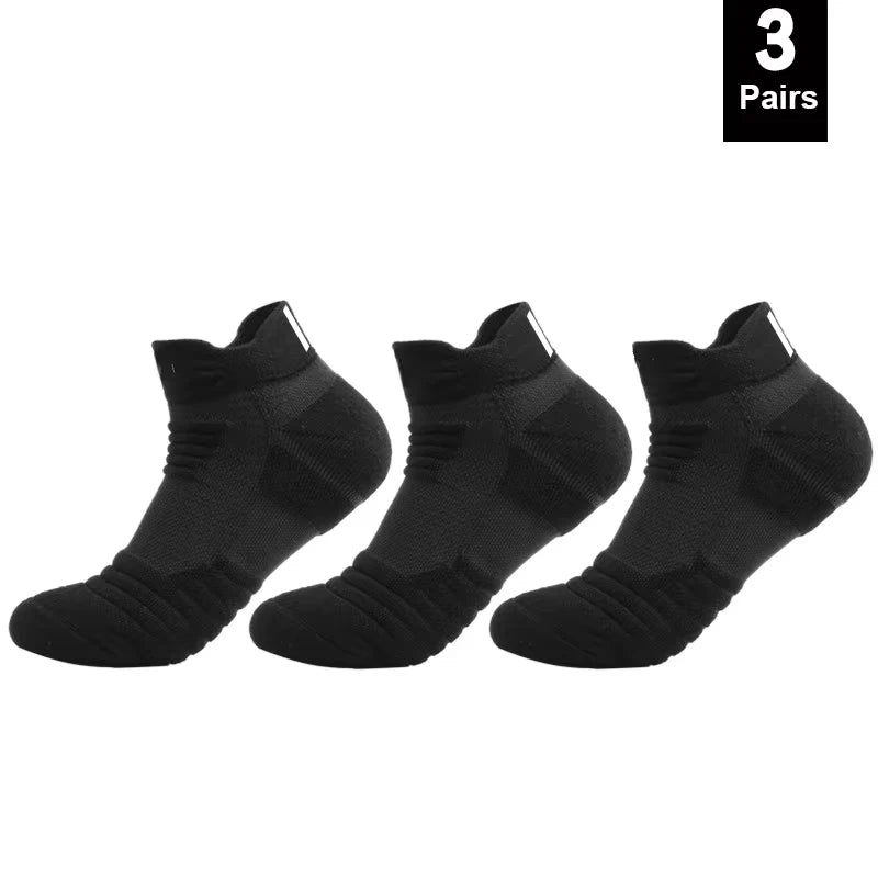 HSS 6/3/1 Paar neue Männer Sport Laufen Fitness Flug kurze Röhre Socken Damen Handtuch unten Basketball Socken einfarbig schwarze Socken