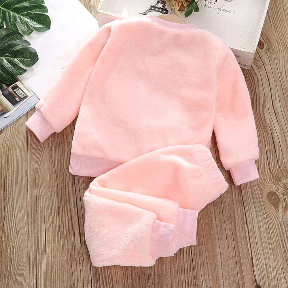 Bär Führer Mädchen Kleidung Sets Winter Flanell Homewear Set kinder Pyjamas Jungen und Mädchen Dicken Korallen Samt Zwei-stück Set