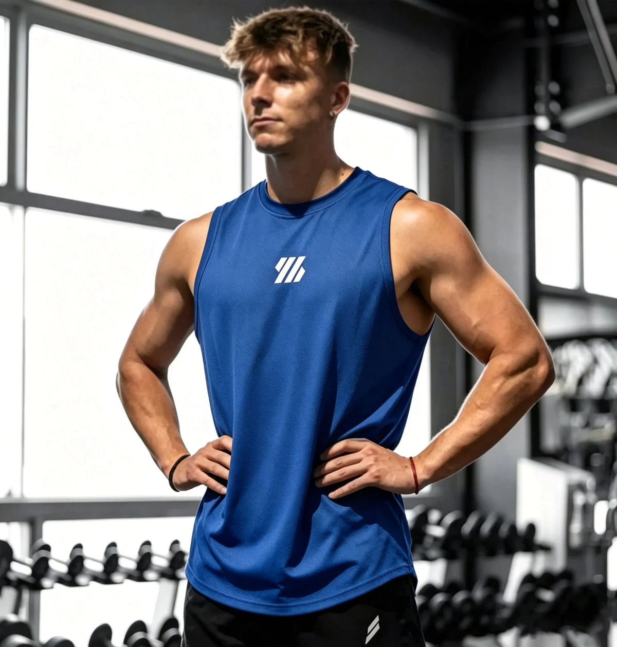 Ärmelloses T-Shirt für Herren Schnelltrocknend Fitness Bodybuilding Shirt Männliche Mode Basketball-Weste Atmungsaktives Netzgewebe Sommer Gym Tanktop für Männer