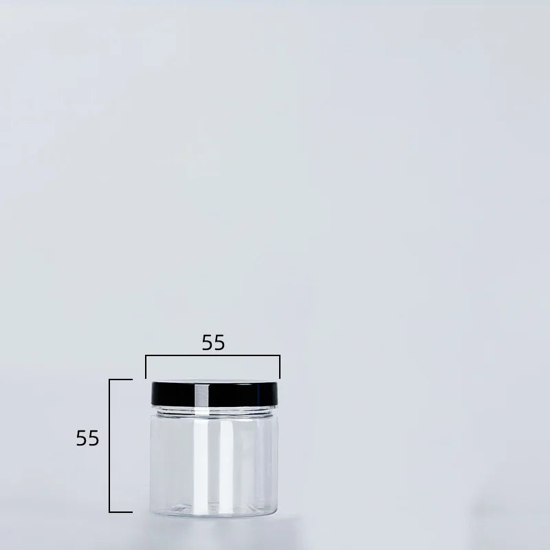 Durchsichtiges Plastik glas und Deckel leeres Glas Waschtisch behälter Behälter Candy Box Reise flasche 30ml 50ml 60ml 80ml 120ml 250ml 500ml ml