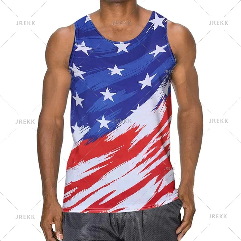 American Eagle USA Flagge Grafik Tank Top Gym Tops Herren 3D-Druck Streetwear Freizeit weste schnell trocknen ärmellose T-Shirt Tops 6xl