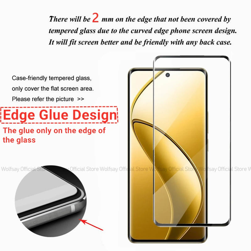 3D gebogene Kante Glas für Realme 12 Pro Plus Glas Realme 12 Pro+ Plus Displayschutzfolie gehärtetes Glas Telefon Film Realme 12 Pro+