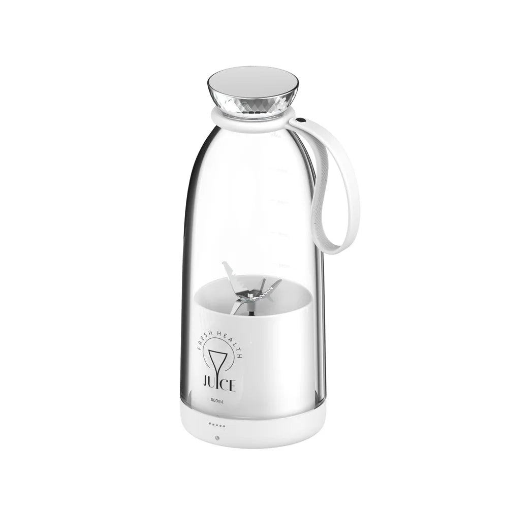 500ml Tragbarer 2400mAh Kabelloser Fruchtmixer USB-Entsafter Frischsaft-Flaschenmixer Plus 6 Klingen Lebensmittel-Milchshake-Eiszerkleinerer-Becher