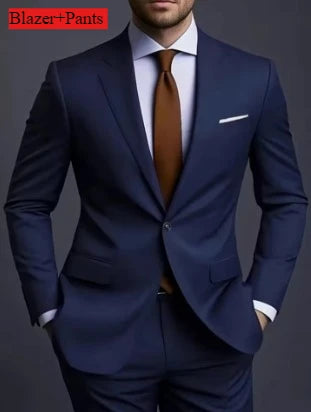 2026 Neue Luxuriöse Elegante Herrenanzüge 2-teiliges Set Modischer Koreanischer Lässiger Slim-Fit Anzug für Gesellschaft, Bräutigam und Hochzeit