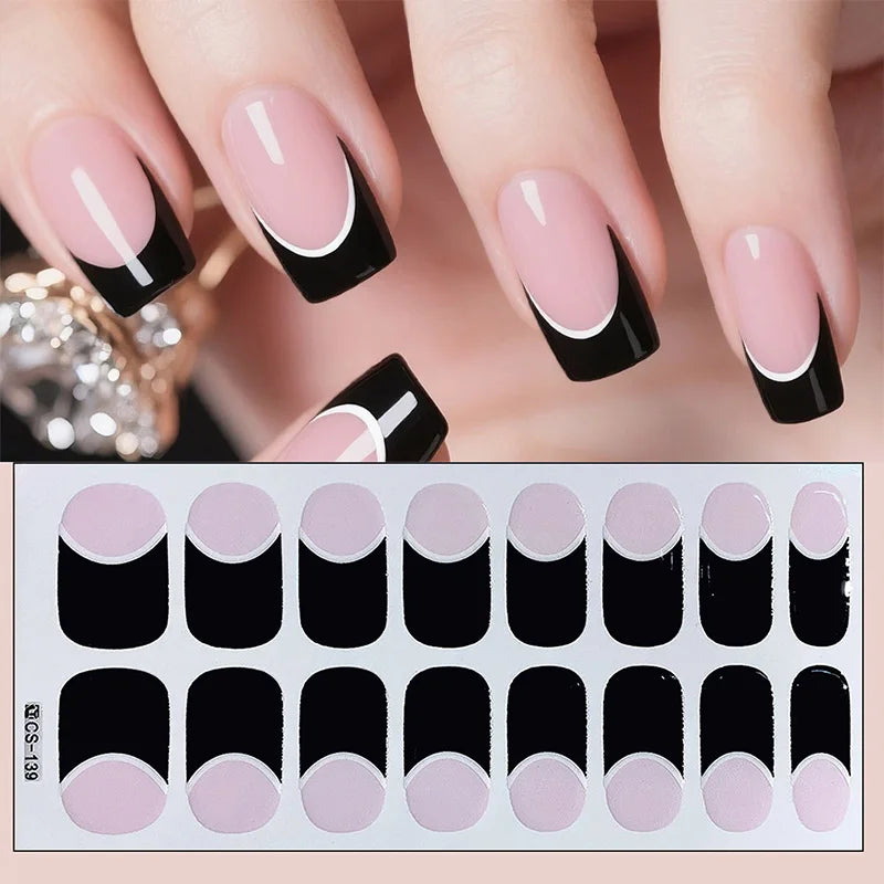 16 Tipps weinrote Nagelaufkleber, langlebig, einfarbig, volle Nagelfolien, selbstklebender Slider, Nagelkunst, DIY-Aufkleber, Maniküre-Dekor