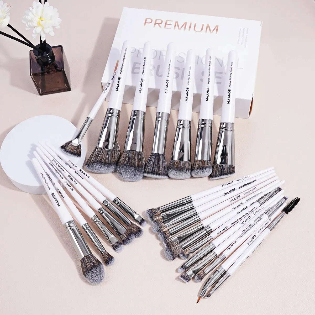 MAANGE Professionelle Geschenkbox, 25-teiliges Make-up-Pinsel-Set, Gesicht, Augen, Schönheitspinsel für Foundation, verdeckter Lidschatten, Konturpinsel