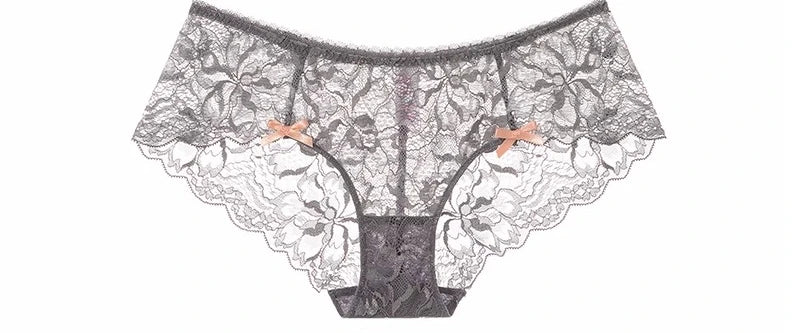 MOYISU Sommer-Dessous-Set, transparente französische Spitze, Minimiser-BH, Slip, ultradünn, sexy Damenunterwäsche, große Brust, sexy, zerknitter und Höschen