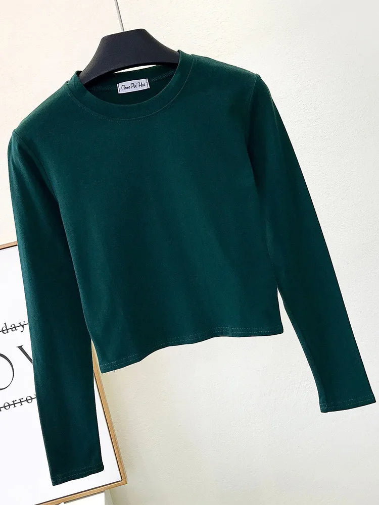 Sexy frauen Kleidung Oansatz Langarm Nabel Herbst Basis frauen Kleidung Mode Lässig Ropa Mujer