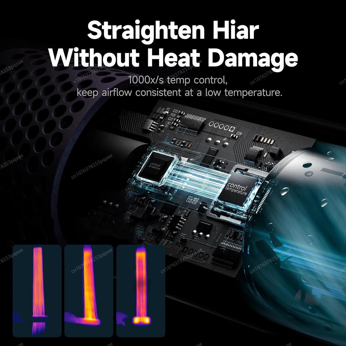 2IN1 Haarglätter und Haartrockner, Luft-Ionen-Haar, heißes/kaltes Windhaar, 220 V, FlatIron, langlebiges Haarstyling-Eisen, LCD-Display