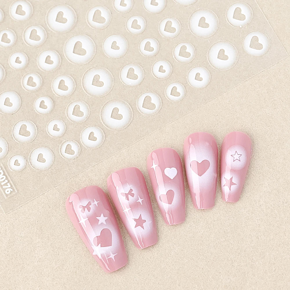 1 Stück 5D Laser Baker Light Ocean Theme Nagelaufkleber Dream Bubble Nagelaufkleber Schillernder blauer und klarer holografischer Stern DIY Maniküre
