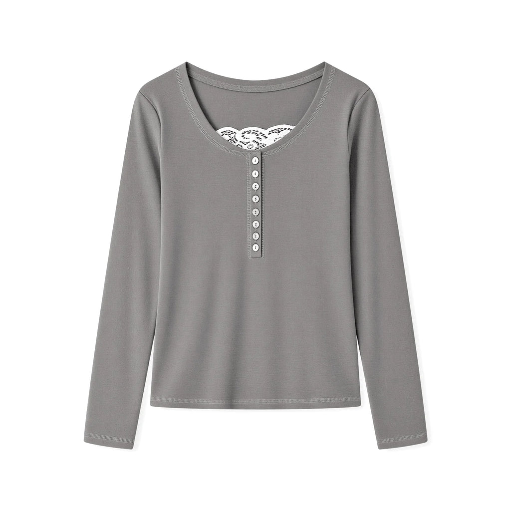 Frauen Frühling Herbst Shirts Y2K Ästhetische Grunge Shirts Langarm Spitze Patchwork Tops 90er Jahre Vintage Fee Harajuku Bluse