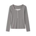Frauen Frühling Herbst Shirts Y2K Ästhetische Grunge Shirts Langarm Spitze Patchwork Tops 90er Jahre Vintage Fee Harajuku Bluse