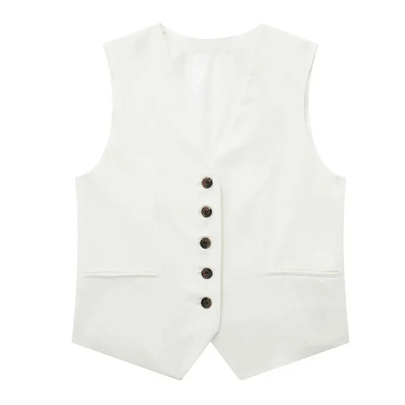 HH Frauen Hose Sets Vintage Solide Einreiher V-ausschnitt Weste Tops + Schlank Zipper Fly Shorts Sommer Büro Dame Anzug