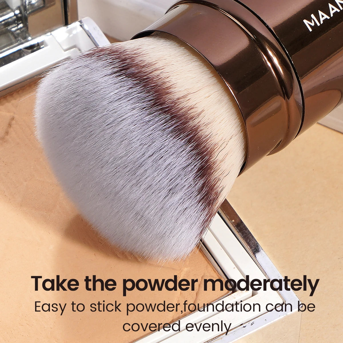 MAANGE 1 Stück einziehbarer Rougepinsel, Kabuki Foundation-Pinsel, weiches, dichtes Pulver, Kontur-Make-up-Pinsel, tragbares Make-up-Schönheitswerkzeug
