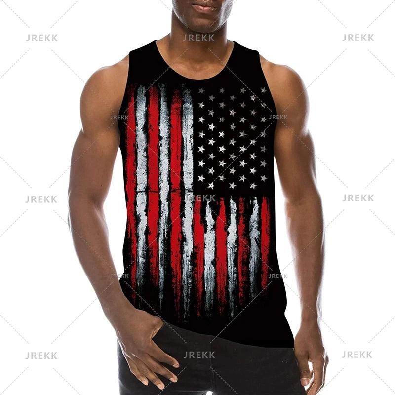 American Eagle USA Flagge Grafik Tank Top Gym Tops Herren 3D-Druck Streetwear Freizeit weste schnell trocknen ärmellose T-Shirt Tops 6xl