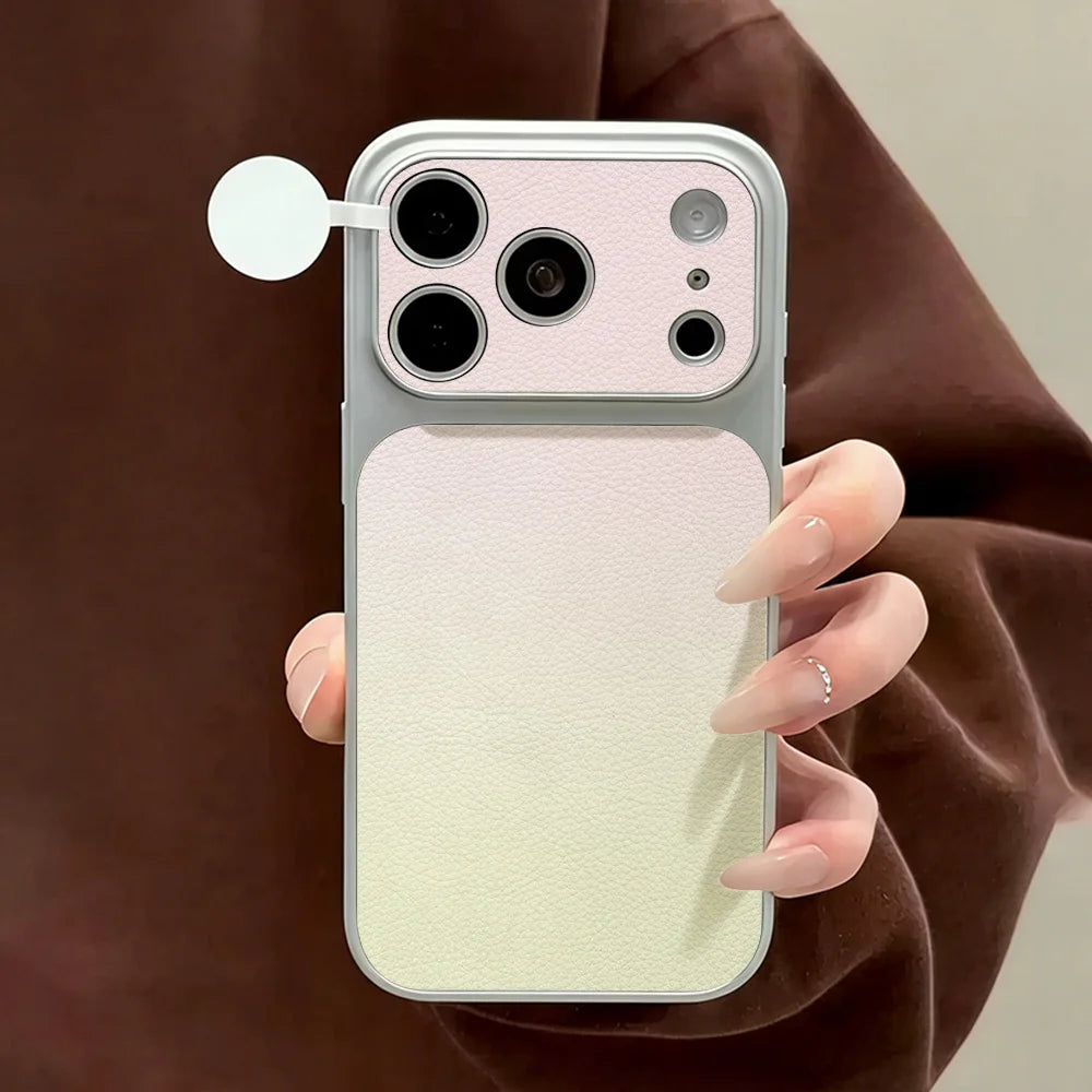 Einfarbige Farbverlauf-Handyhülle für iPhone 17 Pro 17 16 15 14 13 12 Pro Max 11 Stoßfeste Große Linsenschutz Rosa Hülle Funda