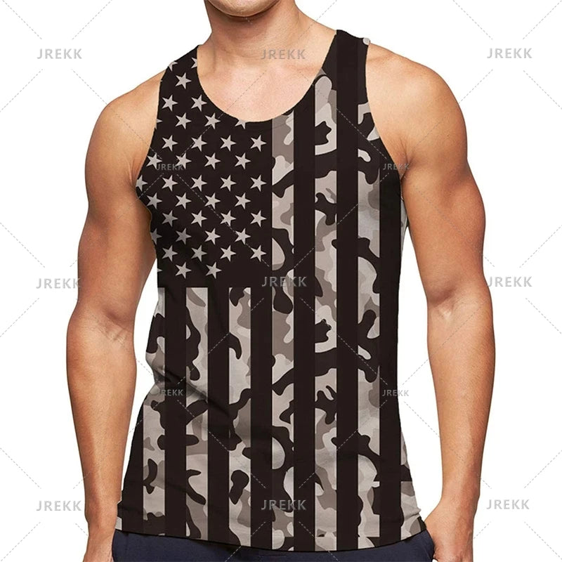 American Eagle USA Flagge Grafik Tank Top Gym Tops Herren 3D-Druck Streetwear Freizeit weste schnell trocknen ärmellose T-Shirt Tops 6xl