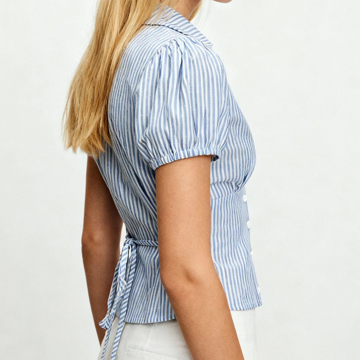 Xingqing y2k Hemden für Damen, Fairy-Grunge-Kleidung, gestreift, Revers, V-Ausschnitt, kurze Ärmel, Button-Down-Bluse, Tops, Sommer, Club, Streetwear