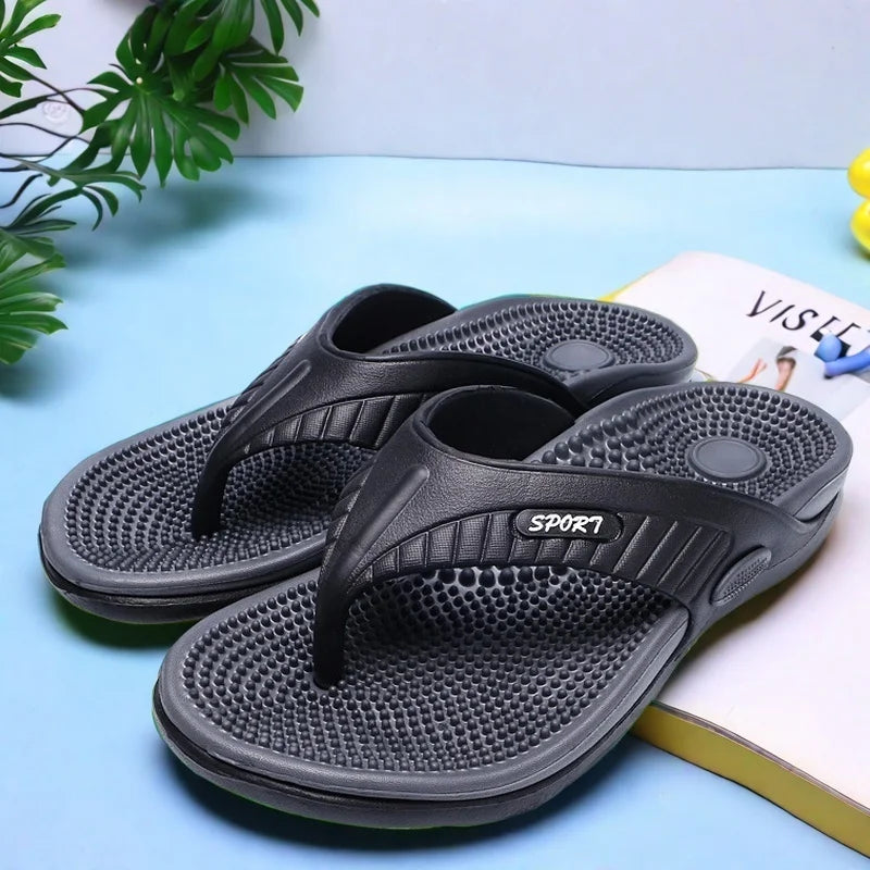 Leichte EVA-Sandalen für Herren mit Massagesohle, mehrfarbige Optionen, große Slip-On-Hausschuhe für den täglichen Gebrauch am Strand zu Hause im Freien