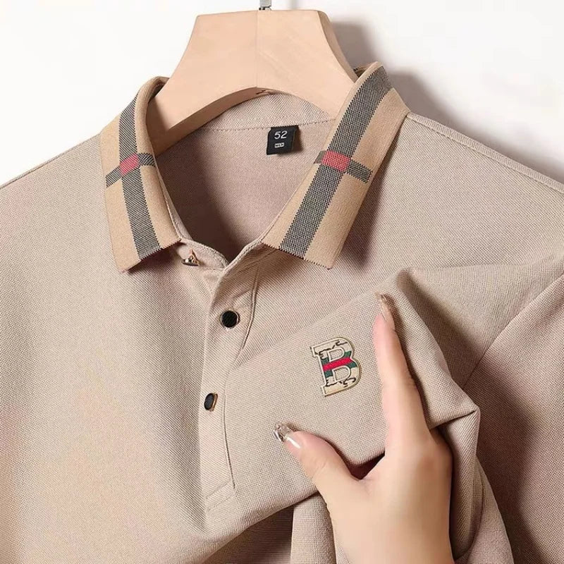 Bestseller Marke Sommer Neu 100% Reine Baumwolle Komfortables Poloshirt Modisches Herren-Klassiker mit Buchstaben-Emblem Lässiges Kurzarm-Shirt