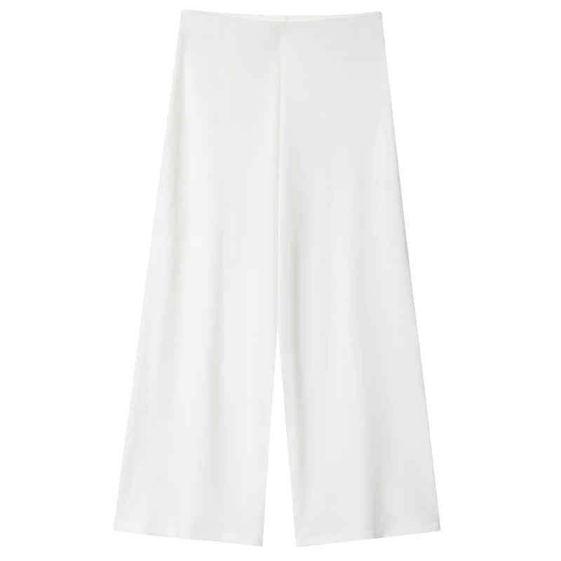Damenanzug mit V-Ausschnitt Weste & Weite Hosen Set Elastische Taille Lockere Hosen für Damen 2026 Neu Elegantes Lässiges 2-Teiliges Set