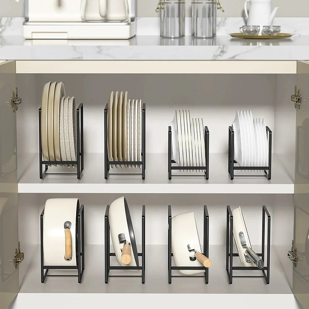 1 Stück Elegantes Metall-Geschirrregal-Set, Platzsparender Mehrstufiger Organizer, Teller- und Besteckhalter, Ausziehbares Design, Küchenaufbewahrung