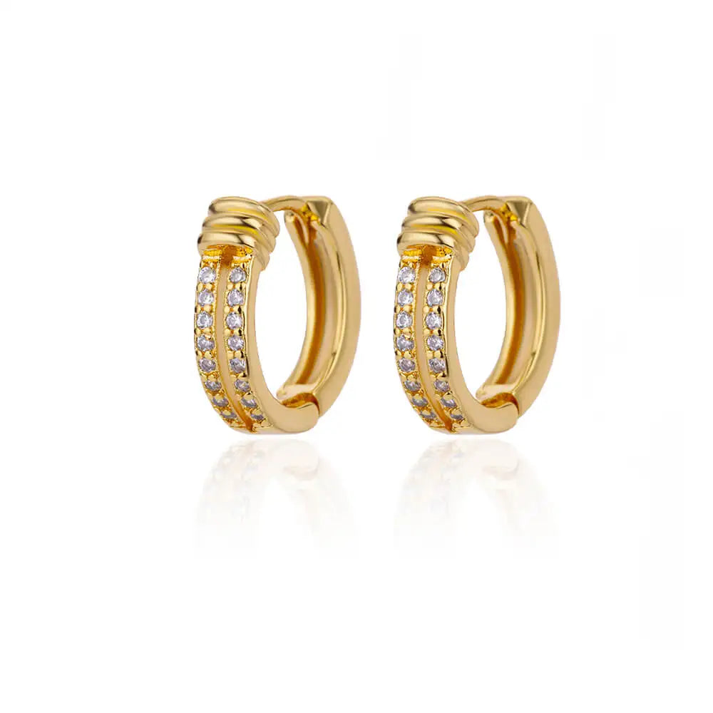 Kubische Zirkonia Creolen für Damen Luxuriöse Goldfarbene Edelstahl-Ohrringe 2026 Trend Piercing Ästhetischer Ohrschmuck Aretes