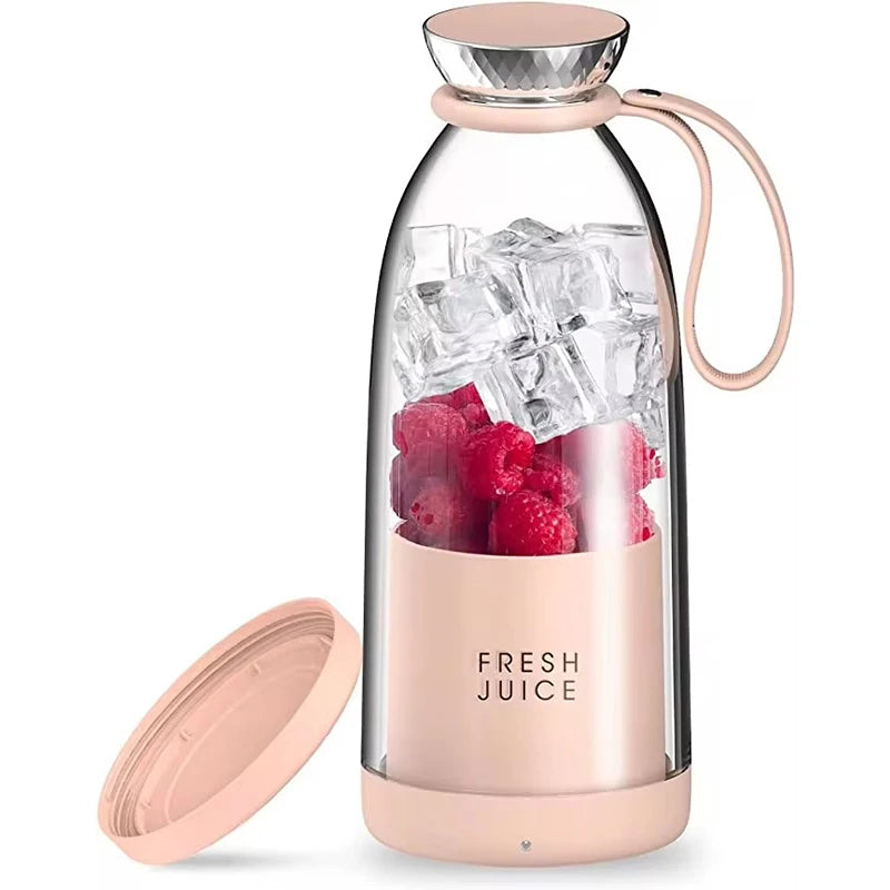 500ml Tragbarer 2400mAh Kabelloser Fruchtmixer USB-Entsafter Frischsaft-Flaschenmixer Plus 6 Klingen Lebensmittel-Milchshake-Eiszerkleinerer-Becher