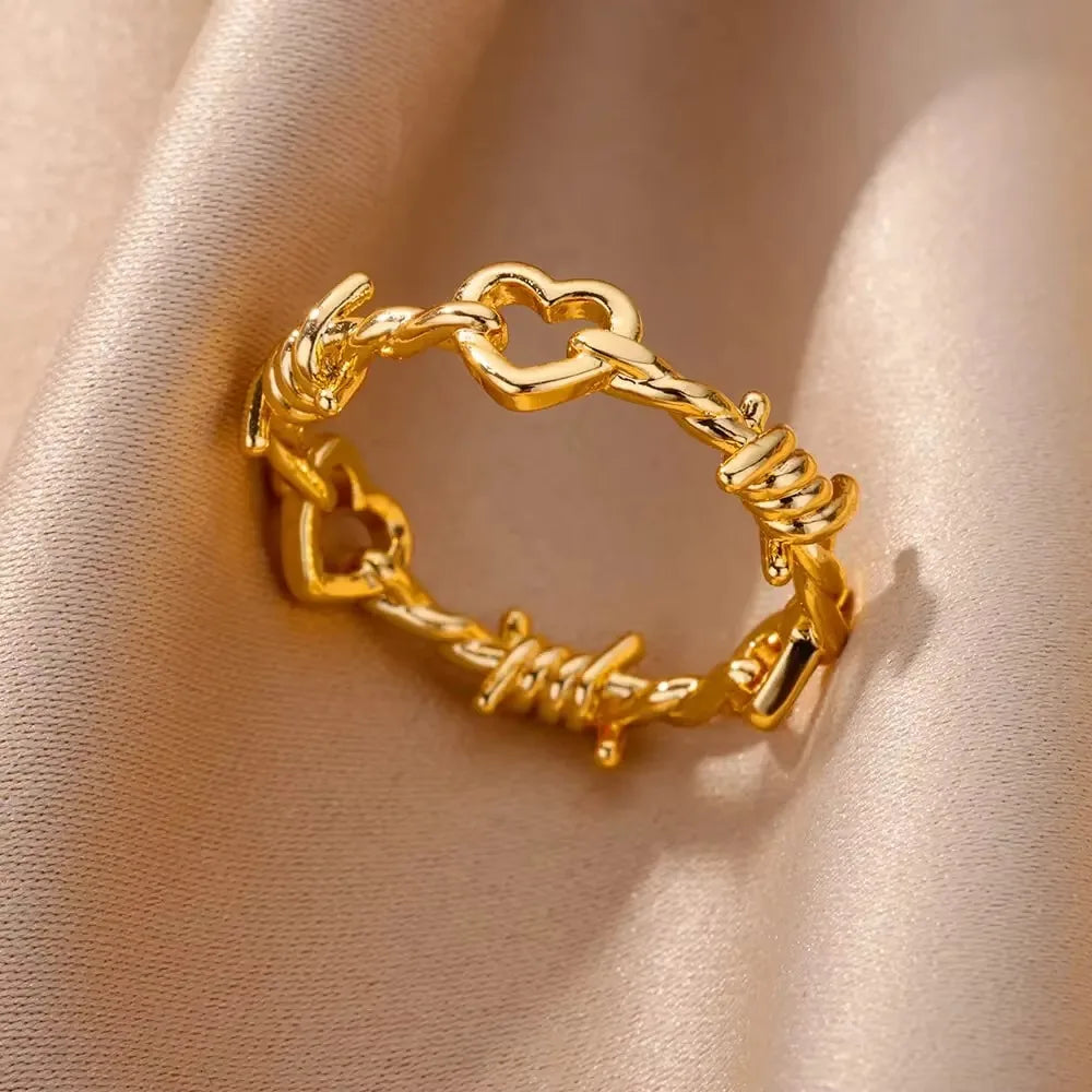 Mode Flügel Ringe Für Frauen Gold Farbe Edelstahl Einstellbare Fischschwanz Ring Ästhetische Hochzeit Weihnachten Schmuck Geschenk