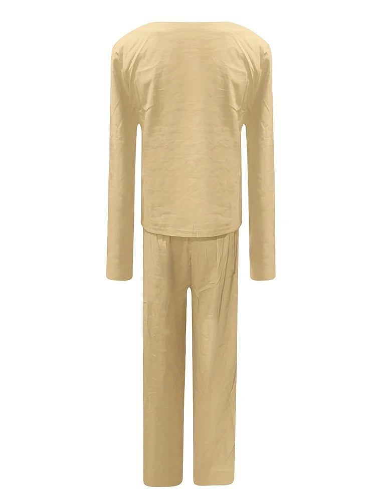 Plus Size 2025 Damen-Kurzarm-Plisseitanzug, unregelmäßig gemustertes Oberteil, weites Bein, Hose, 2-teiliges modisches Sweatshirt-Set