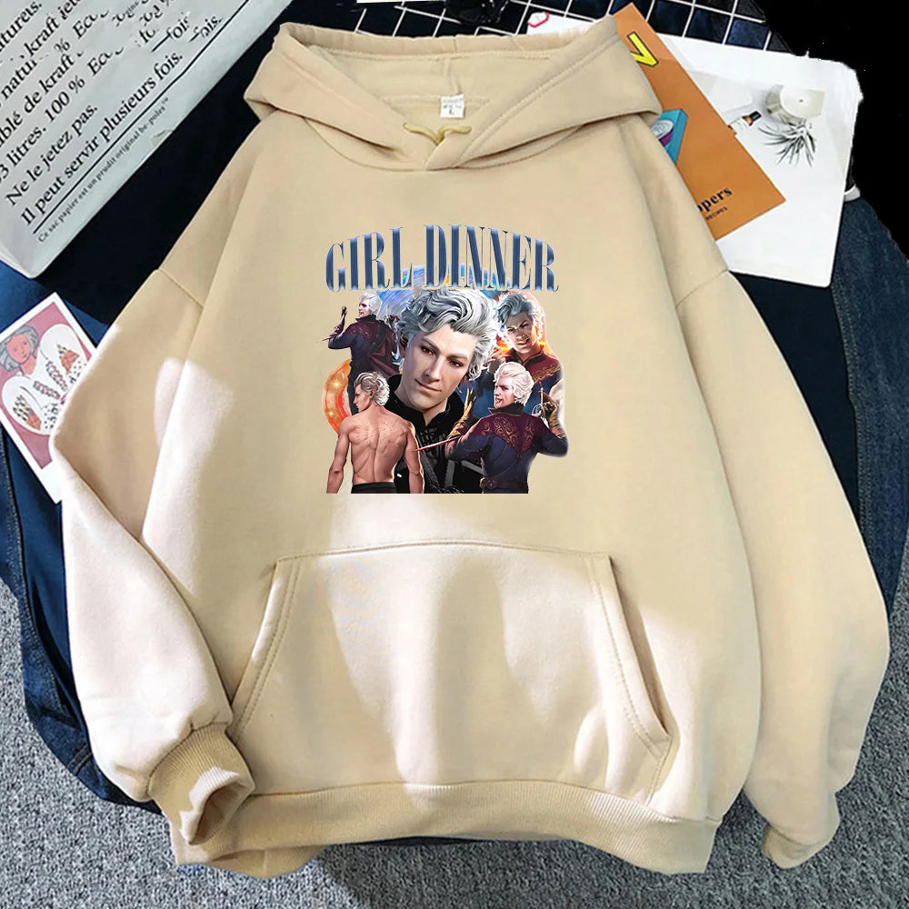 Baldur's Gate 3 Hoodies Grafikdruck mit Kapuze, bequemes Fleece-Sweatshirt, langärmelig, Harajuku-Kleidung, Moletom, süßer Kapuzenpullover