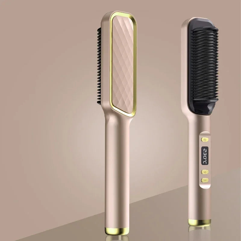 Elektrische Heizung Gerade Kamm Doppel Verwenden LCD Elektrische Haarglätter Curler Anti-Verbrühungen Styling Werkzeug Richt Pinsel