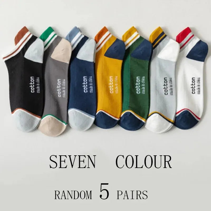 5 Paar Mann kurze Socken Mode atmungsaktive Knöchel bequeme lustige passende lässige männliche Street Style Polyester Socken