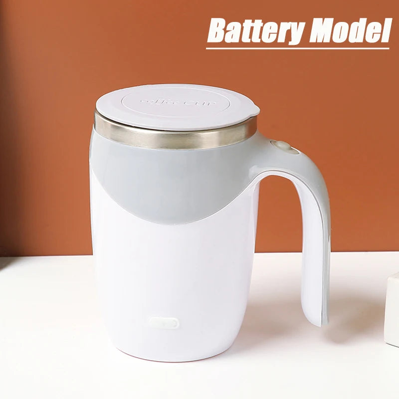 Tragbare automatische Rühr-Kaffeetasse, magnetisch, elektrisch, Edelstahl, selbstmischender Kaffeebecher, drehbar, für Zuhause, Büro, Reisen