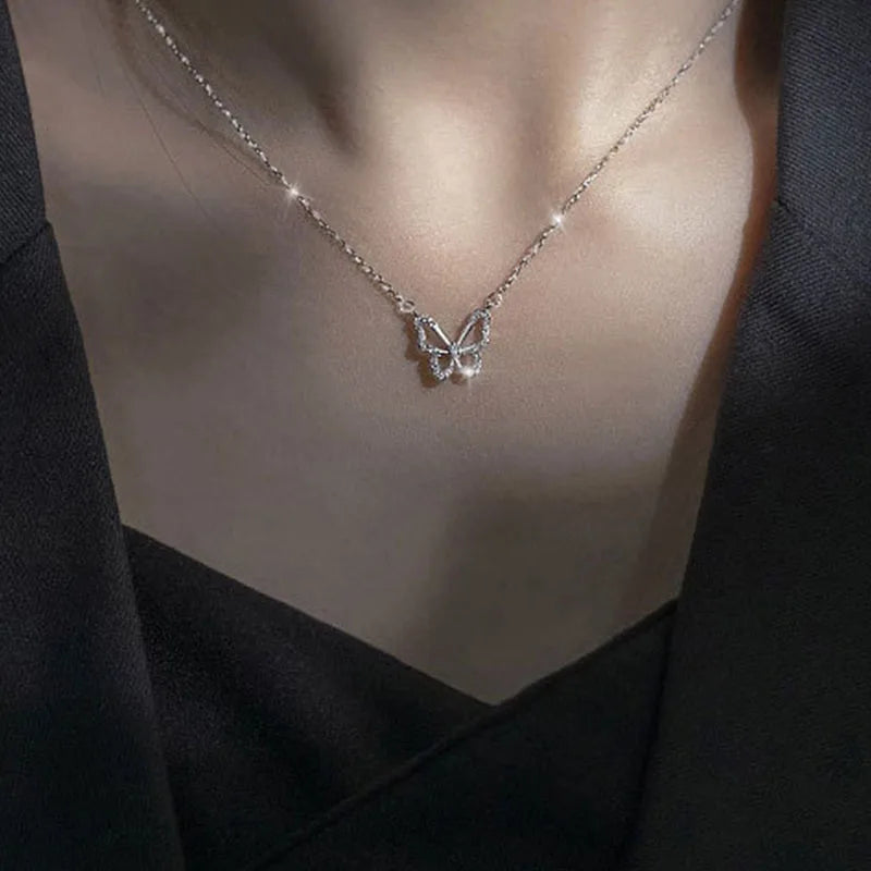 Aihua Mode Minimalistische Runde Opal Anhänger Halskette für Frauen Geometrische Schlüsselbein Ästhetische Kette Sommer Schmuck Zubehör