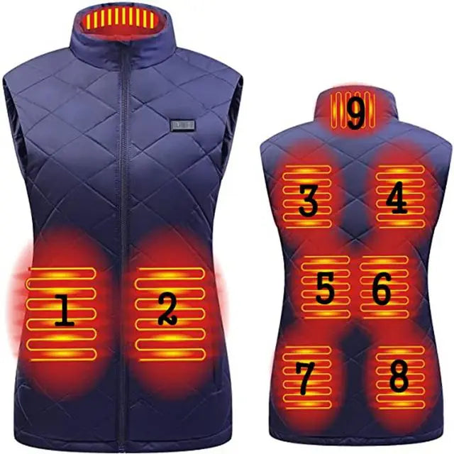 Frauen Heizung Weste Herbst und Winter Baumwolle Weste USB Infrarot Elektrische Heizung anzug Frauen Flexible Thermische Winter Warme Jacke
