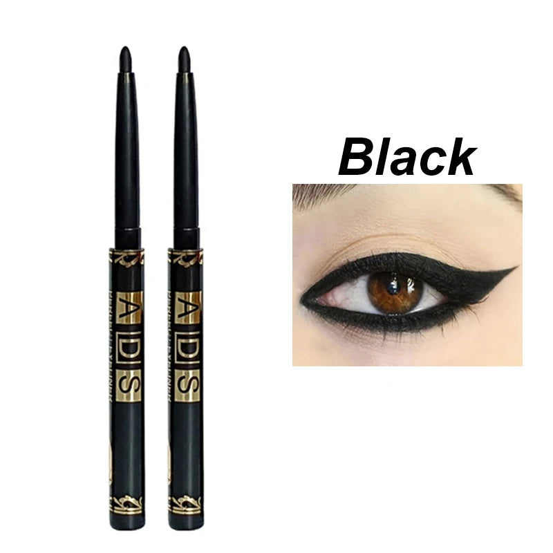 1/5/12 Stück schwarze, braune Eyeliner-Stifte, langlebig, wasserfest, wischfest, drehbar, für auffälliges Augen-Make-up