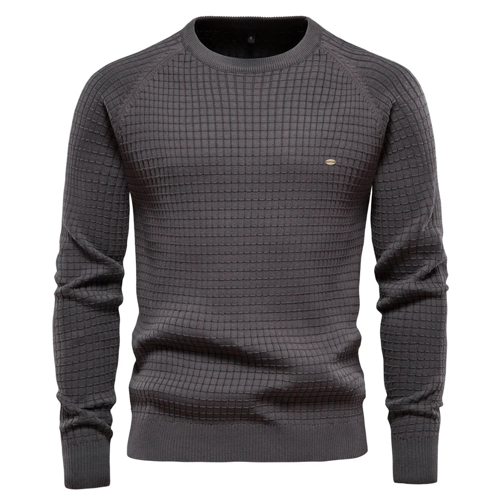AIOPESON 100% Baumwolle Männer Pullover Soild Farbe Oansatz Hohe Qualität Mesh Pullover Männlichen Neue Winter Herbst Grundlegende Pullover für Männer
