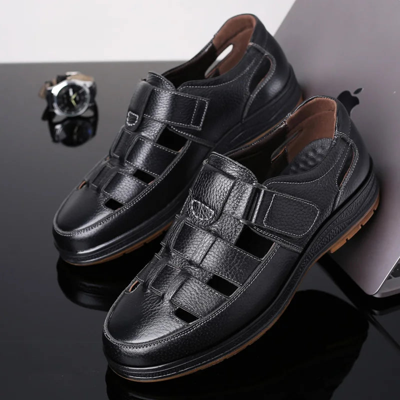 Herren-Slipper mit Aussparungen, Sommerliche Bequeme Atmungsaktive Lochschuhe, Rutschfest für Outdoor & Autofahren-XH9608