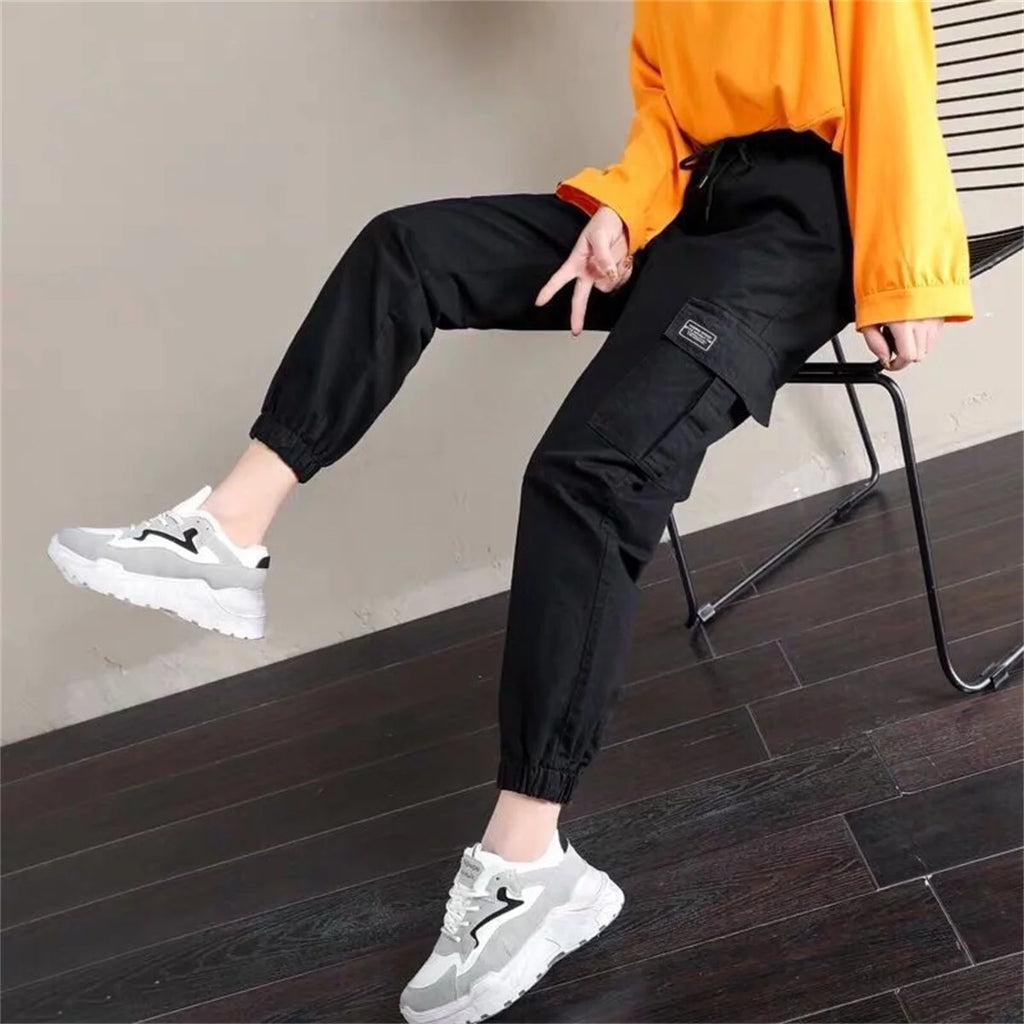 Coole Cargo Hosen Frauen Casual Harajuku Jogger Hohe Taille Lose Weibliche Hip Hop Hosen Koreanische Punk Hosen Lustige Capri Femme
