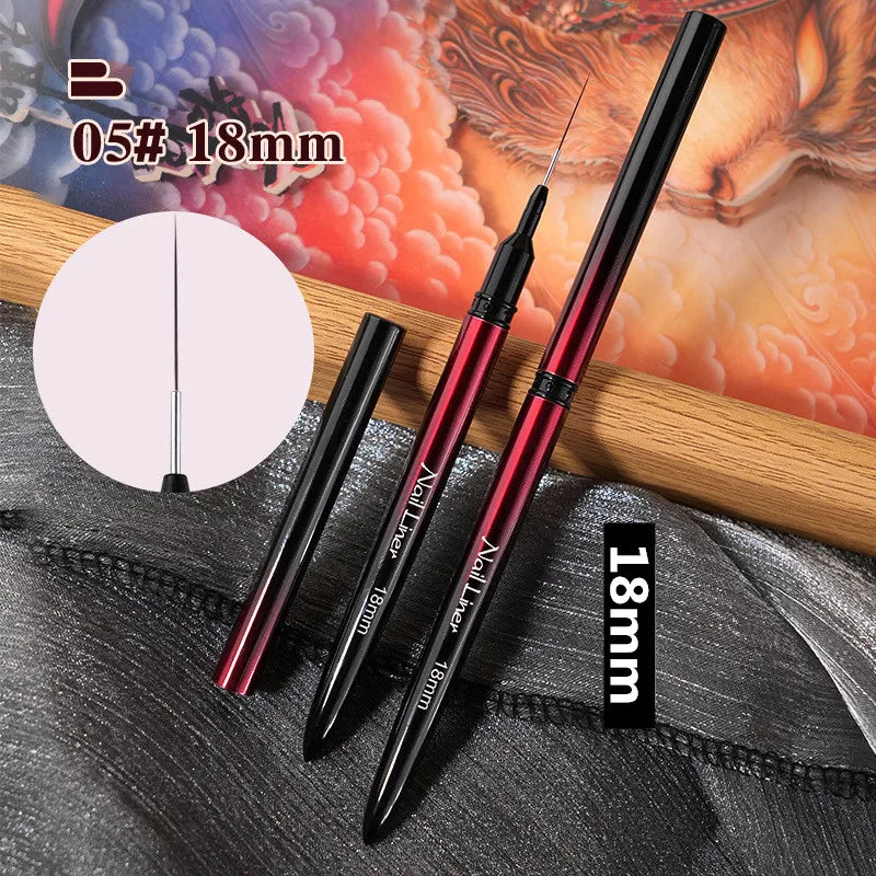 6/9/12/15/18/25mm Nail Art Liner Pinsel Gel-Nagelpinsel Gel-Nagellack Malerpinsel Zeichnen Nagelkunst Design Pinselstift