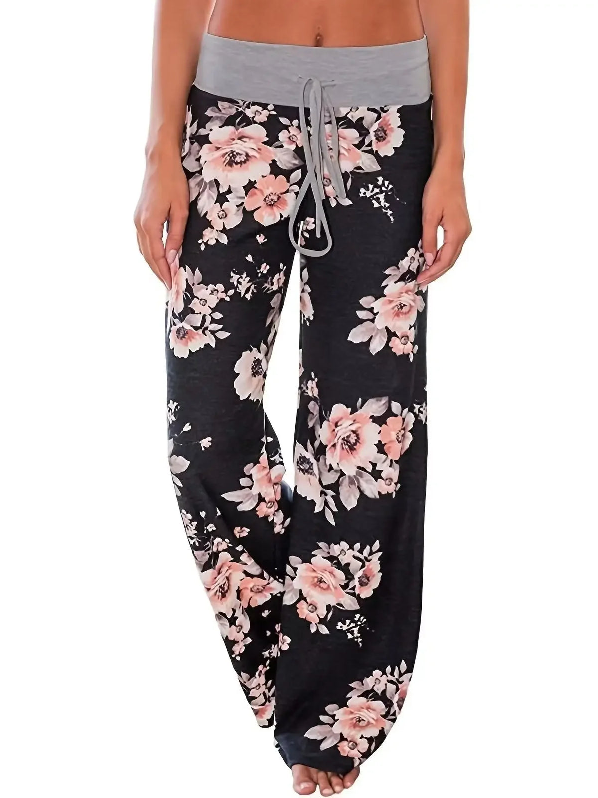1XL-8XL Mode Frauen Casual Lose Stretch Druck Lange, Breite Bein Yoga Hosen Kordelzug Lounge Hosen Pyjama Hosen