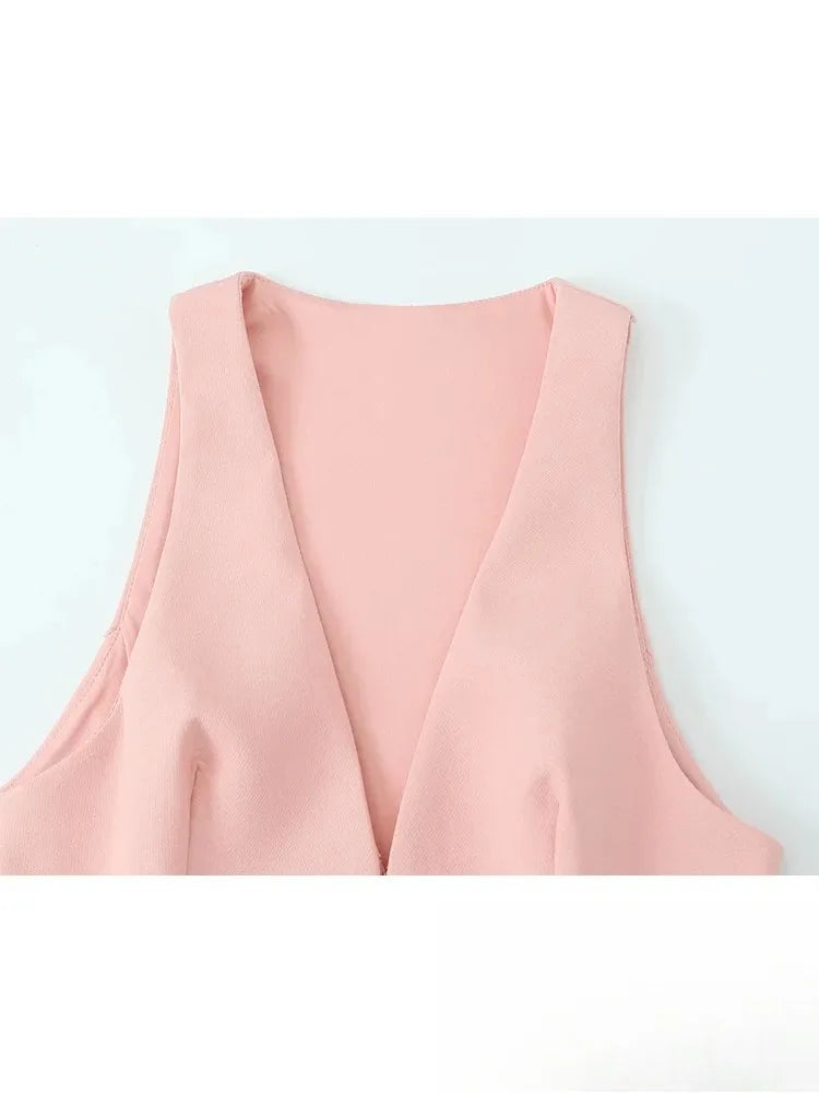 KONDALA Vintage Chic Solide Frauen Anzug V-ausschnitt Ärmellose Schärpen Weste Blazer Gerade Shorts Neue Mode 2025, Sommer Büro Sets