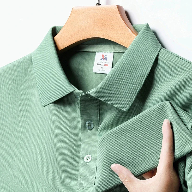 Modisches, solides Kurzarm-Poloshirt für Herren, Sommer, atmungsaktiv, bequem