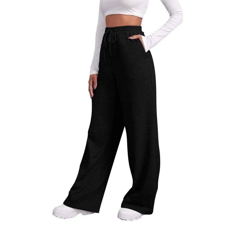Plus Size Damen-Jogginghose mit hoher Taille, gerade, einfarbig, lässig, vielseitige Hose, modische, lässige Sporthose