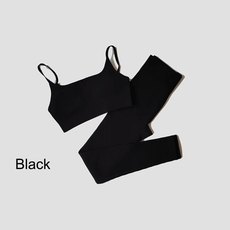 WAREBALL Nahtlose Workout Crop Top Sport Leggings Sexy Top Bh Yoga Outfits Für Frauen Sportswear Sportlich Tragen Gym Sets