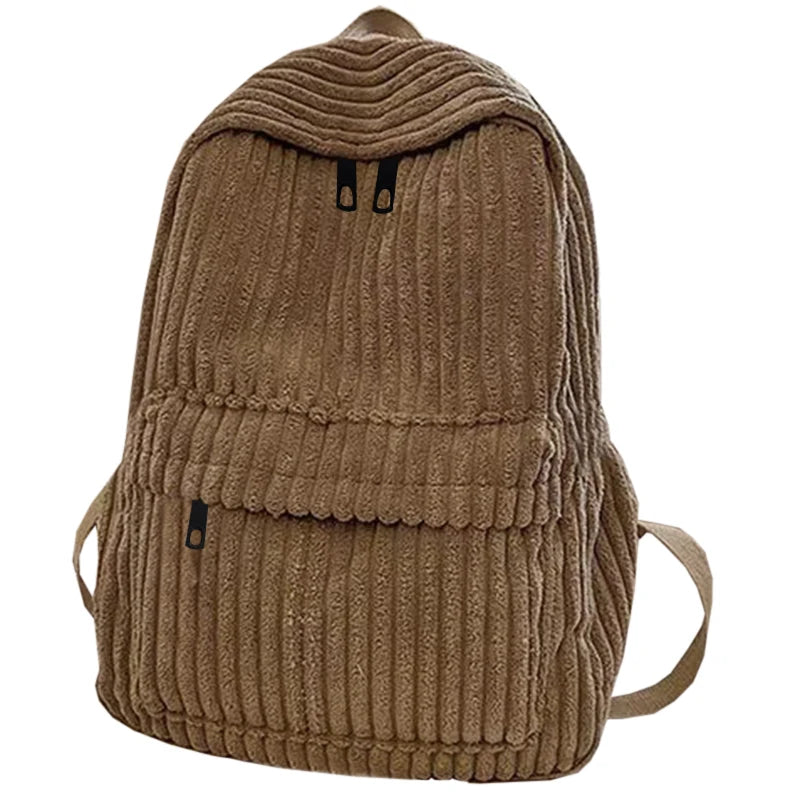 Schicker Vintage-Cord-Rucksack, Langlebiger Leichter Rucksack mit Komfortablen Gepolsterten Trägern für Campus, Pendeln und Wochenendausflüge