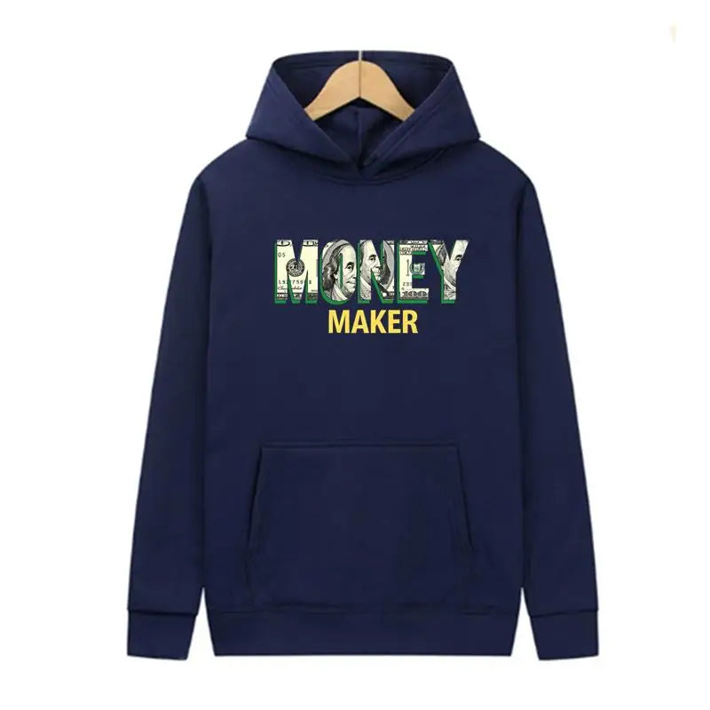 Männlicher Kapuzenpullover, modische Hip-Hop-Kleidung, Straße, Allgleiches, Taschenpullover, Gelddruck, Herren-Kapuzenpullover, Frühling und Herbst, tägliches Spiel und Tragen