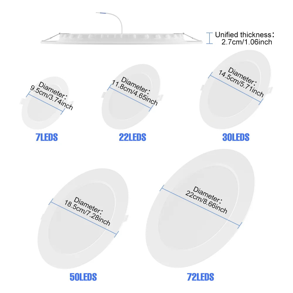 25W LED-Downlight, runde Deckenleuchte, AC220V, für Zuhause, Balkon, Foyer, Arbeitszimmer, Flur, sanfte Beleuchtung, kein Flimmern, kaltweiß